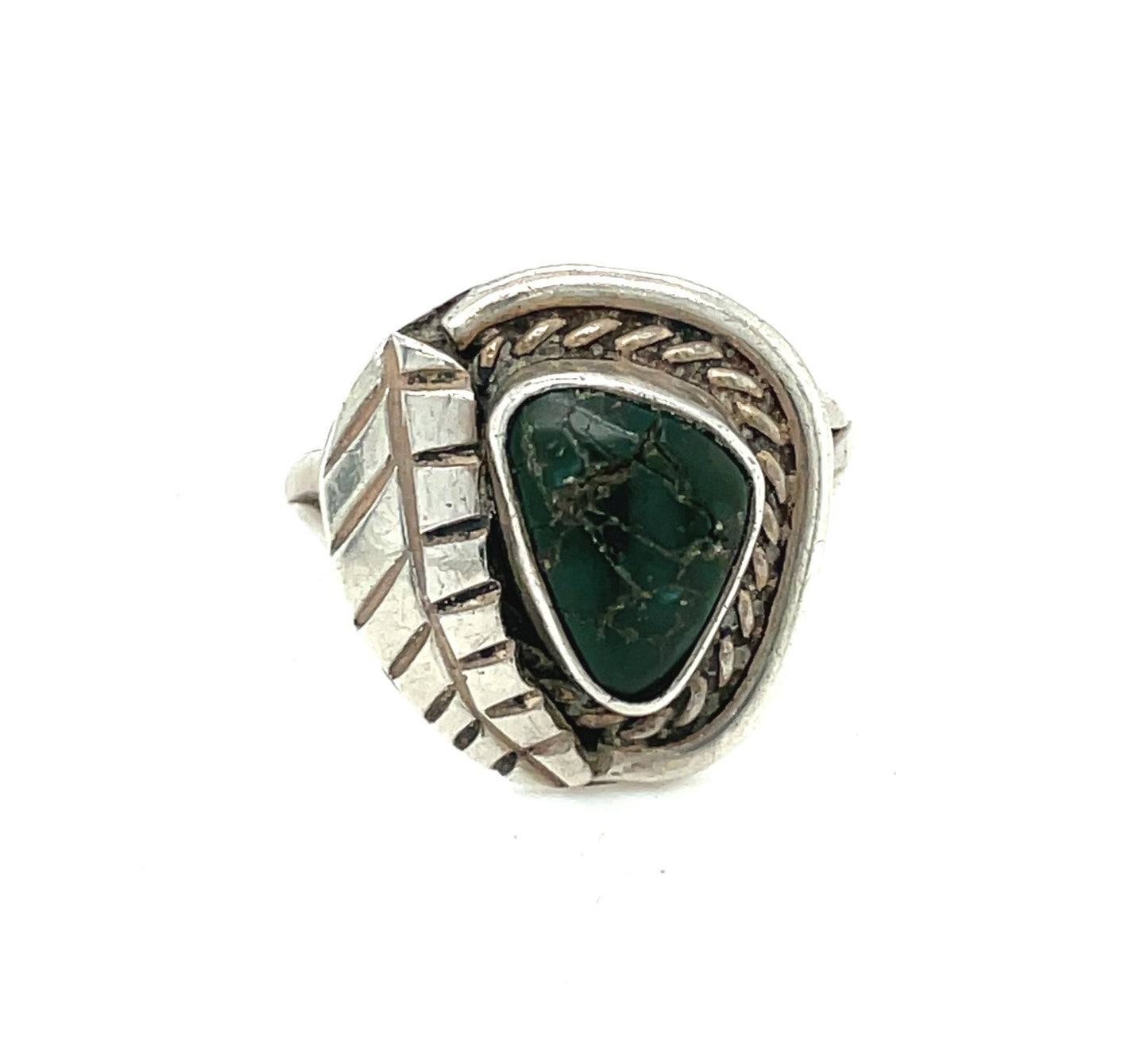 Vintage Southwestern Sterling Silver and Turquoise Ring 3.8 Grams Size 6