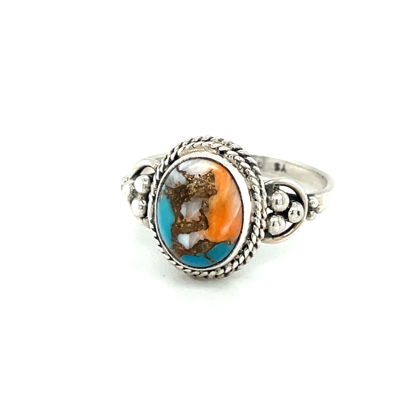 Sterling Silver and Jasper Ring Size 8 1/4