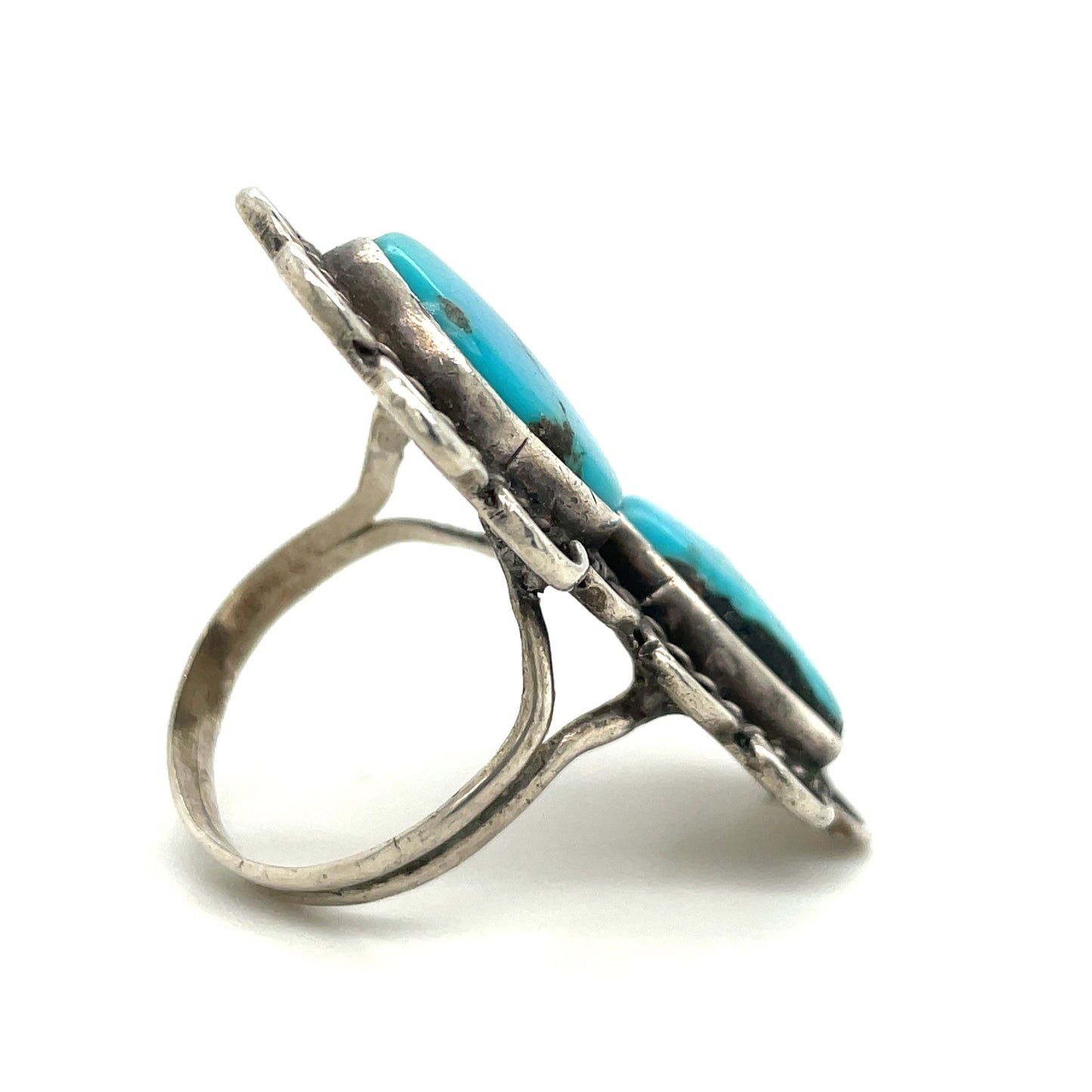Vintage Southwestern Sterling Silver and Turquoise Ring Size 9.5