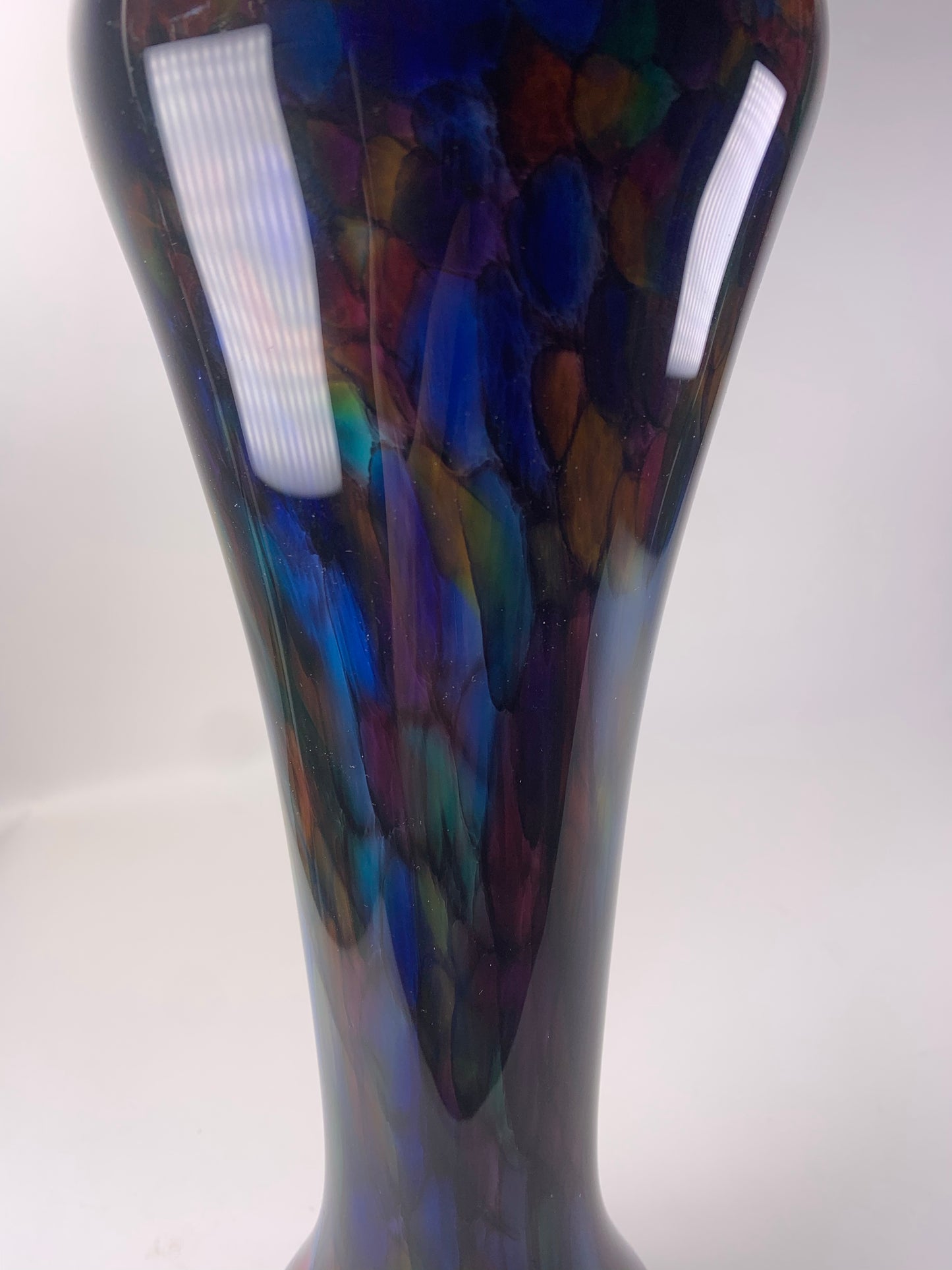 The Glass Forge 2000 multi Colored 11” Hand Blown Glass Vase