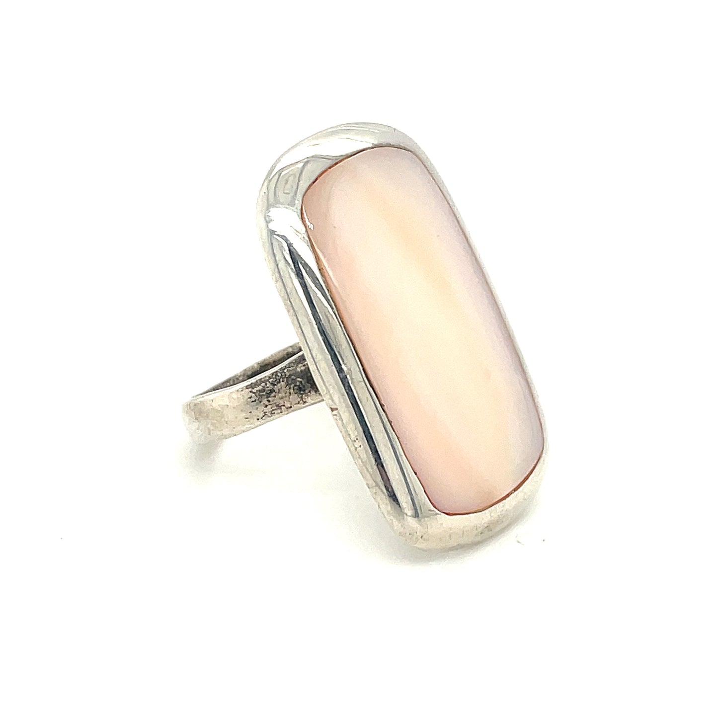 Vintage Sterling Silver Mother of Pearl Ring Size 7.5