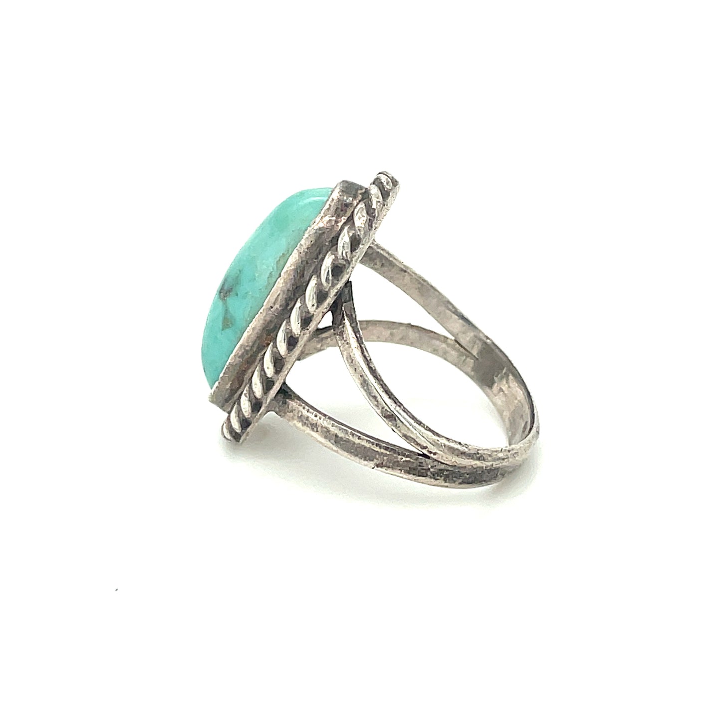 Vintage Native American Silver Turquoise Ring 4.5 Southwestern