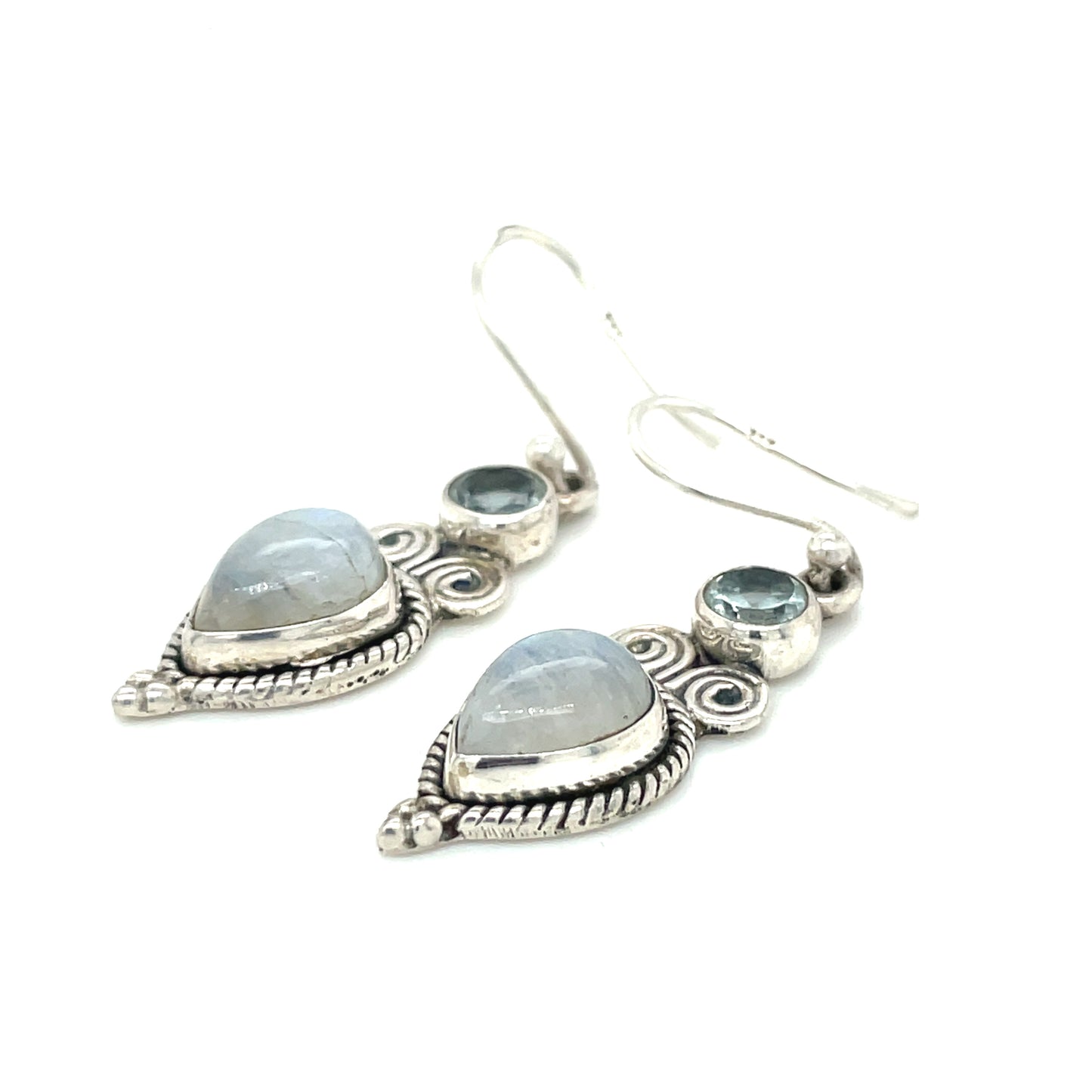 Sterling Silver and Topaz Earrings India 4.6 Grams