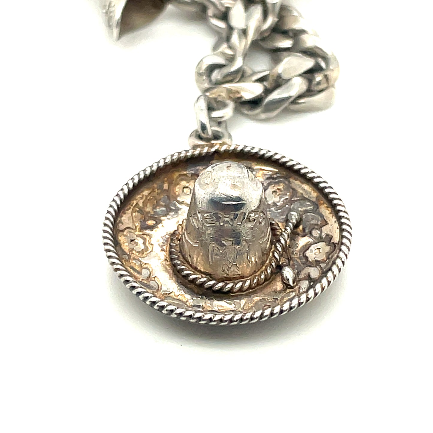 Vintage Rosi Beguden Sterling Silver Charm Bracelet 40.1 grams 7 1/2"