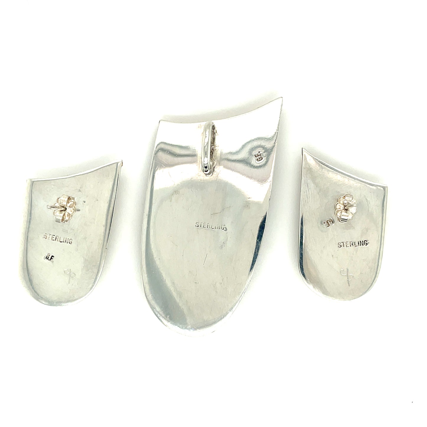 Sterling Silver Gold Filled Agate Earrings and Pendant