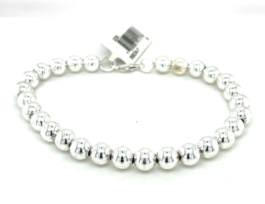 Sterling Silver Beaded Bracelet 11.9 Grams New With Tags FMC