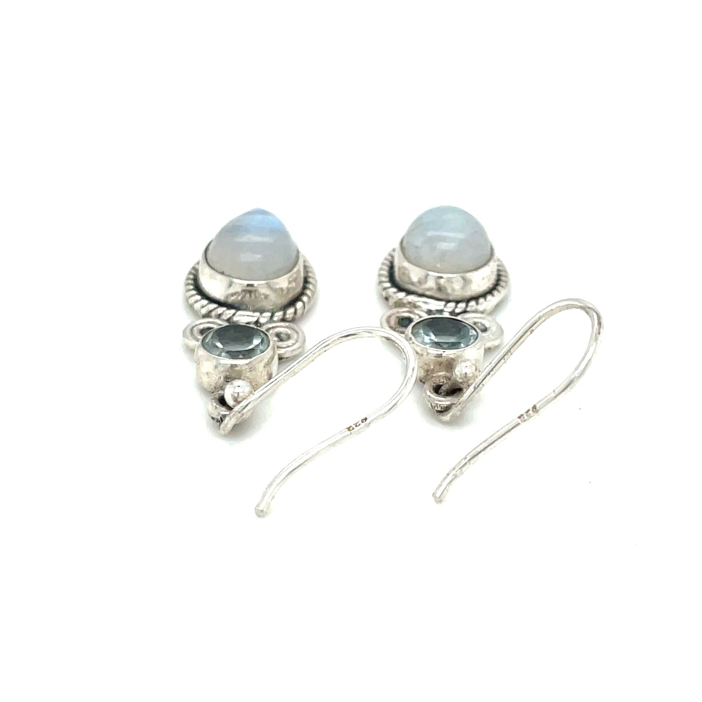 Sterling Silver and Topaz Earrings India 4.6 Grams