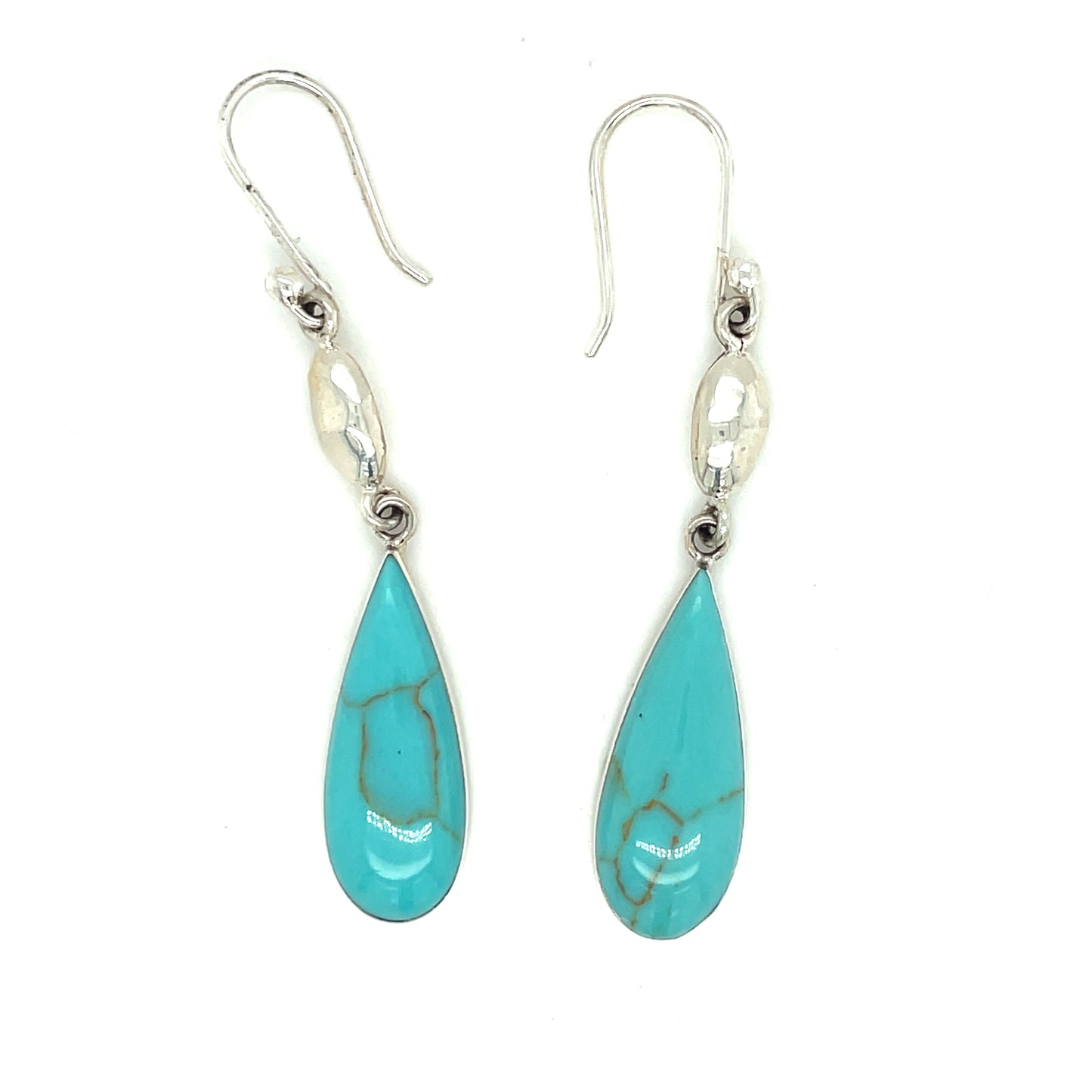 Sterling Silver and Turquoise Earrings Mexico 4.6 Grams