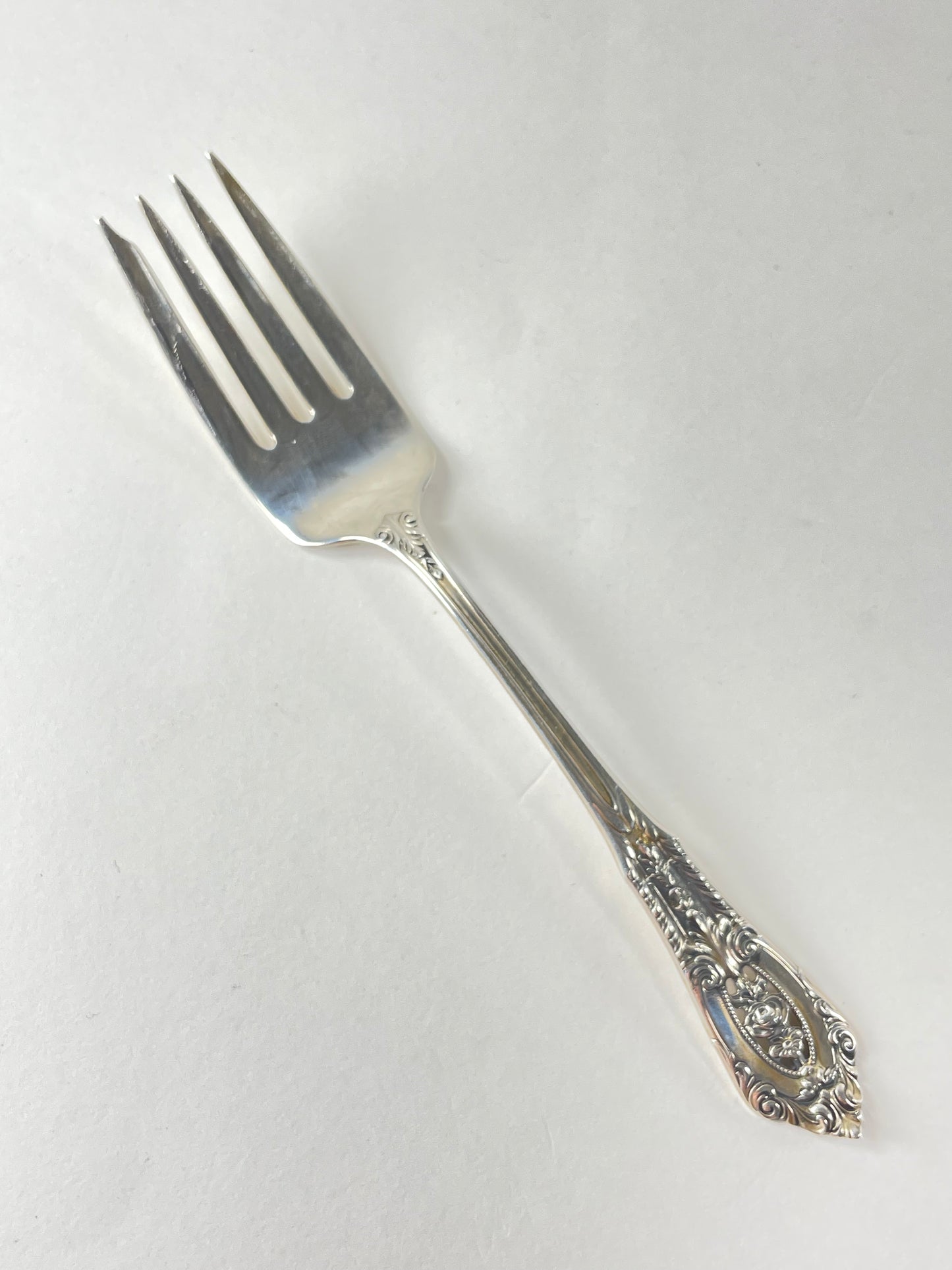 Wallace Rose Point Sterling Silver Salad Fork 6 3/8” No Mono