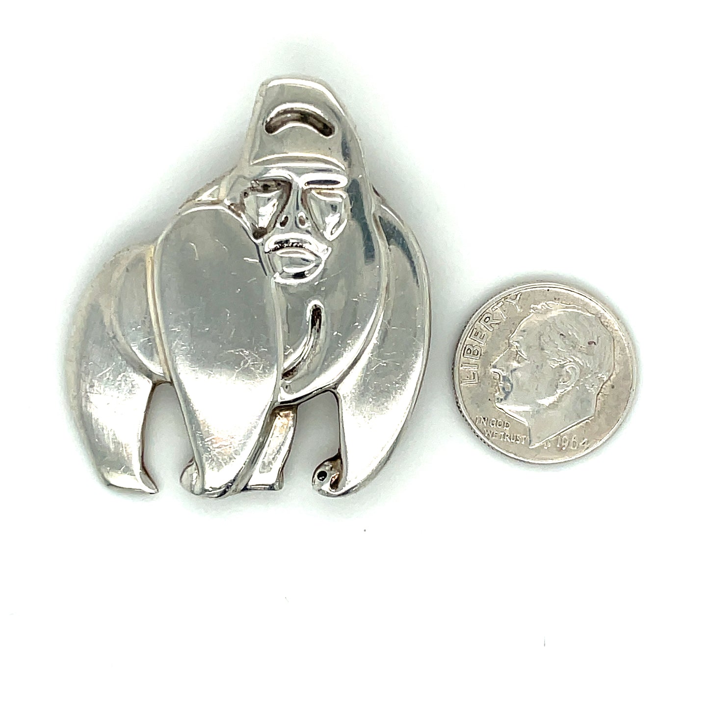 Sterling Silver Gorilla Pin Mexico 12 Grams