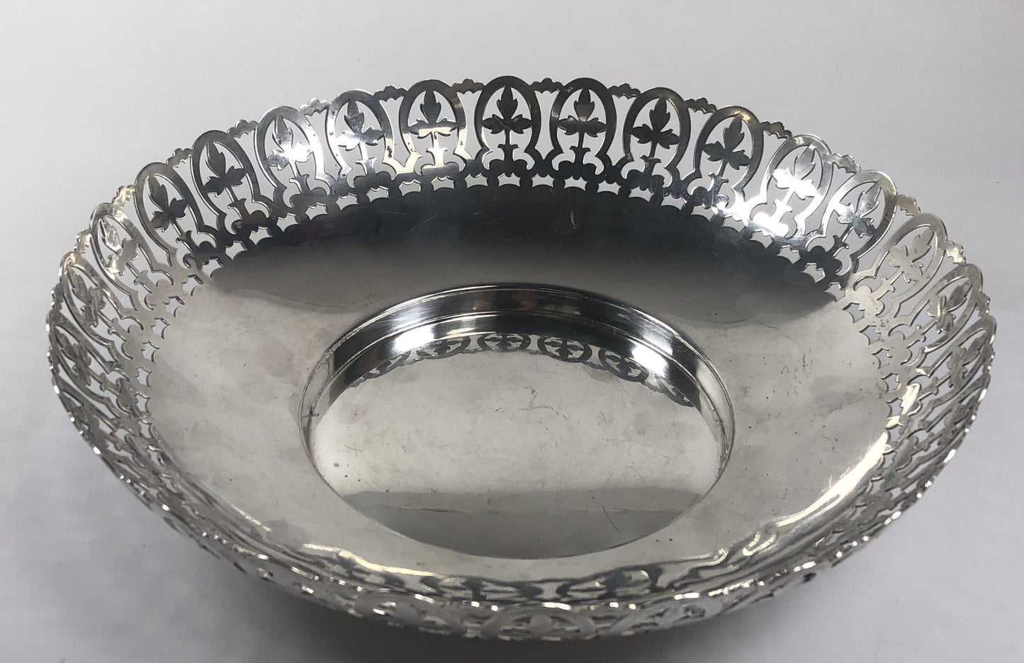 Antique Whiting 1914 Sterling Silver Pierced Serving Bowl 10.8ozt