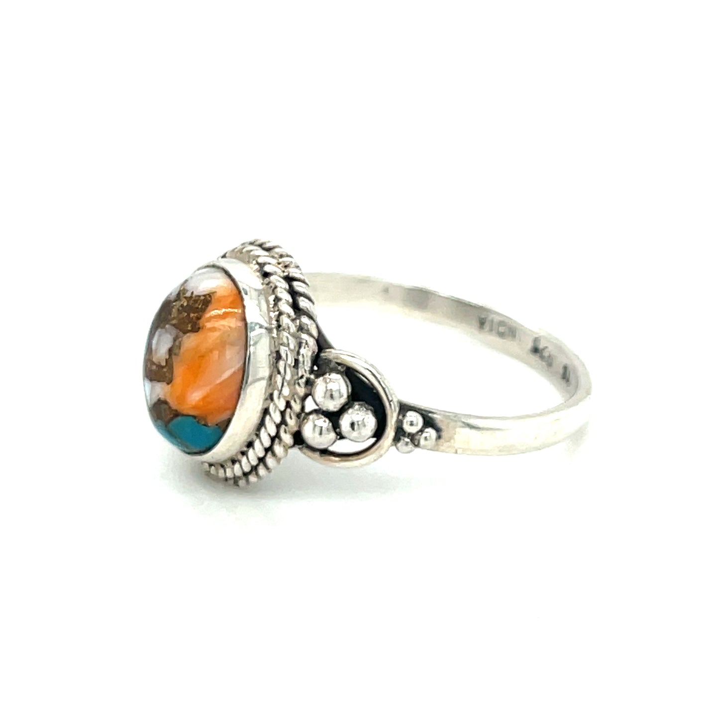 Sterling Silver and Jasper Ring Size 8 1/4