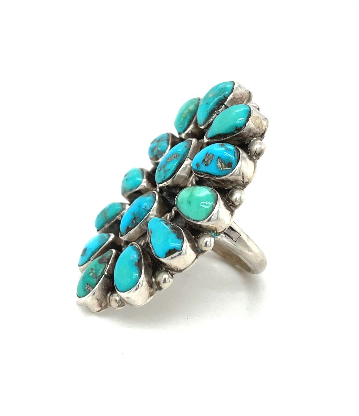 Vintage Bisbee Turquoise and Sterling Silver Ring 70’s SZ 7