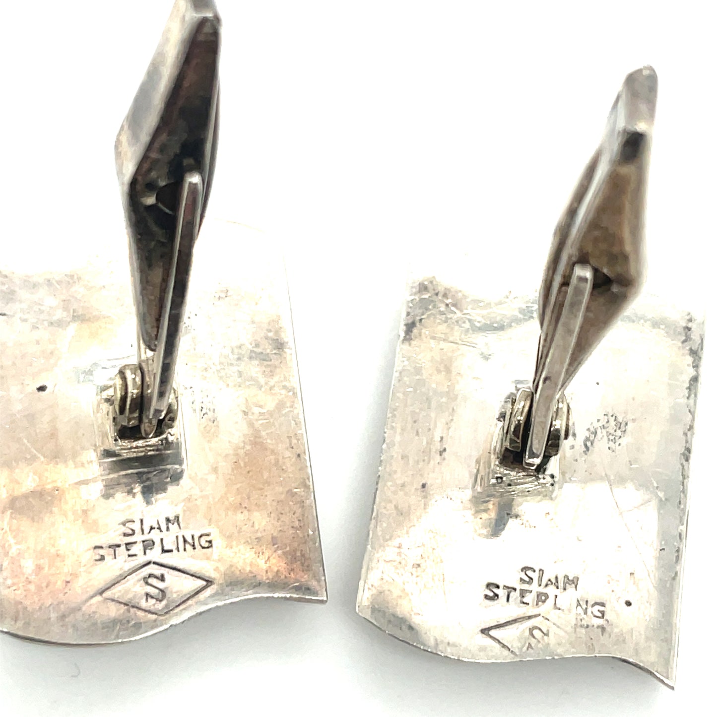 Vintage Sterling Silver Siam Cuff Links 14 Grams