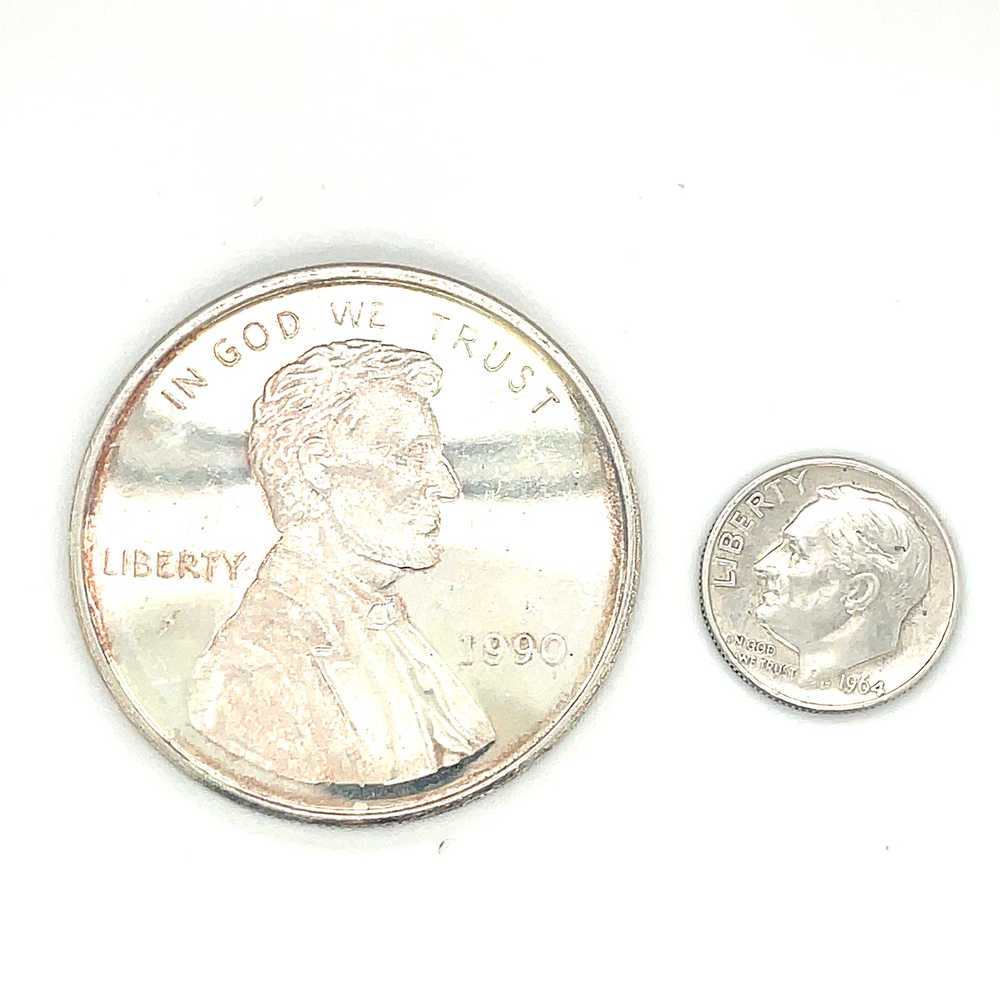 One Troy Ounce Silver 999 Fine 1990 Penny