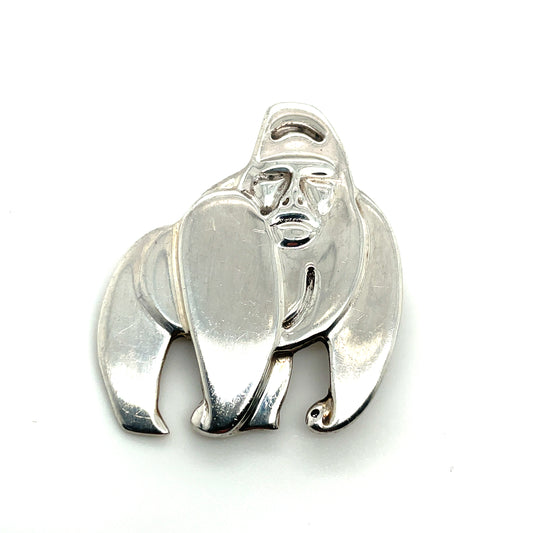 Sterling Silver Gorilla Pin Mexico 12 Grams