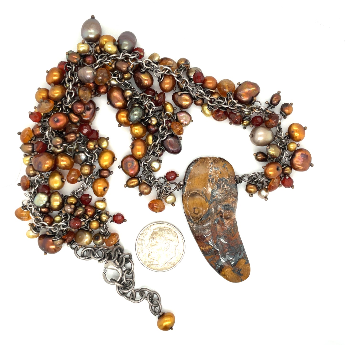 Stone and Bead Necklace Feminine Form