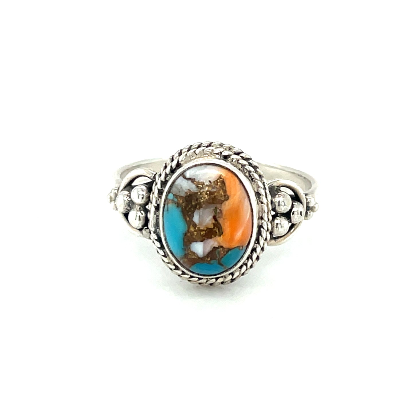 Sterling Silver and Jasper Ring Size 8 1/4