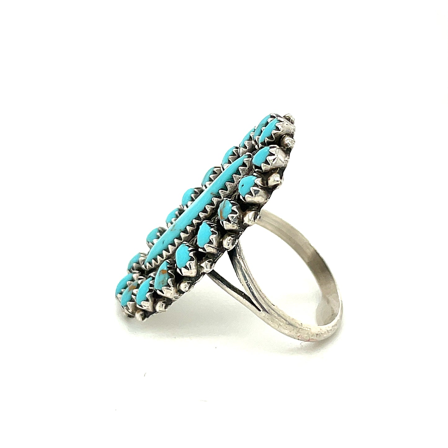 Sterling Silver And Turquoise Southewestern Ring 6.4 Grams Size 8
