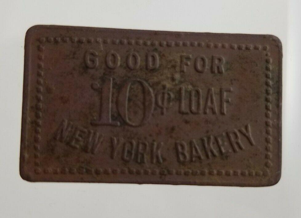 Jno Perrung Durango Colo CO Good For .10 cent Loaf New York Bakery CO Token